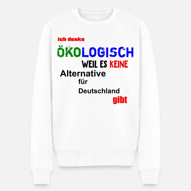 Ich denke Ökologisch... - Klima Politik fun4m3 - Männer Premium Bio Pullover - Weiß