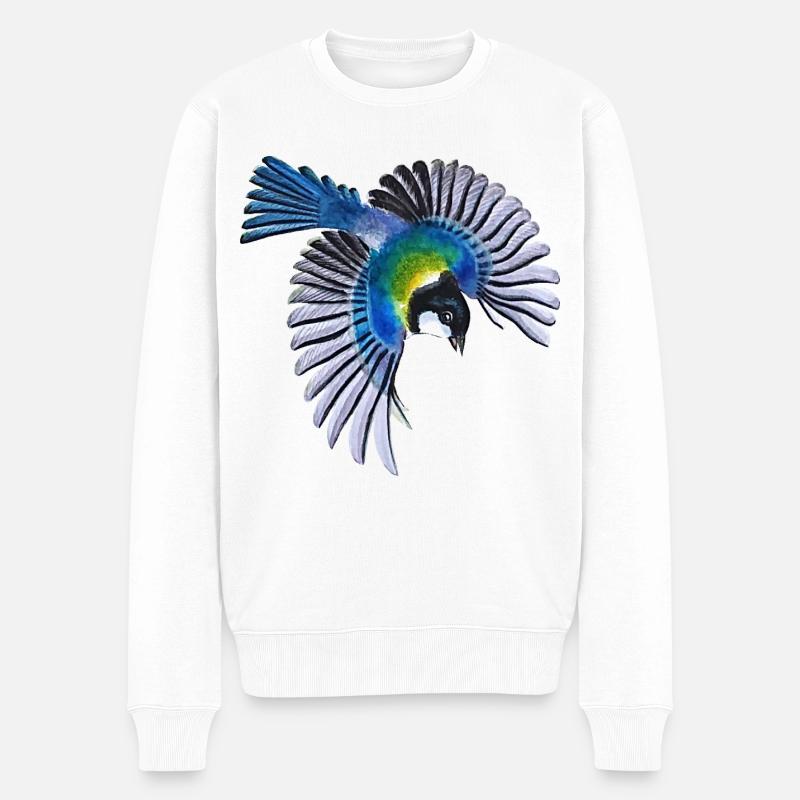 Kohlmeise - Männer Premium Bio Pullover - Weiß