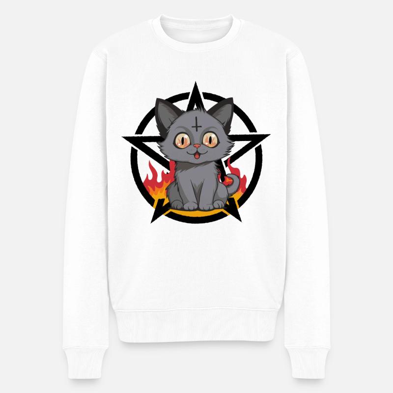 Satans Petit Enfer Ronronner Chat - Pull Premium bio Homme - blanc