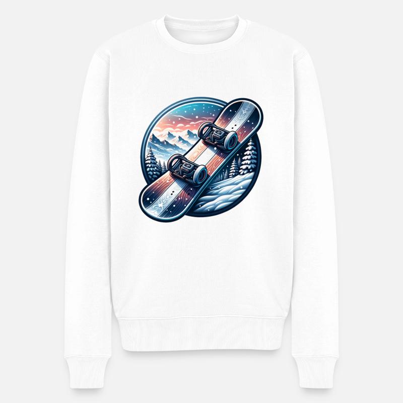 Snowboard Winter Snowboarder - Männer Premium Bio Pullover - Weiß