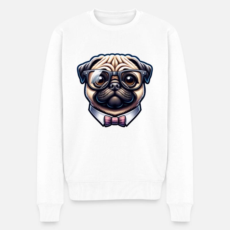 Chien carlin - Pull Premium bio Homme - blanc