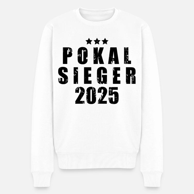 Pokalsieger 2025 - Männer Premium Bio Pullover - Weiß