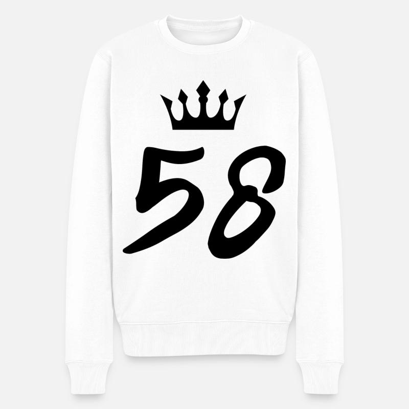 58 Couronne numérique - Pull Premium bio Homme - blanc