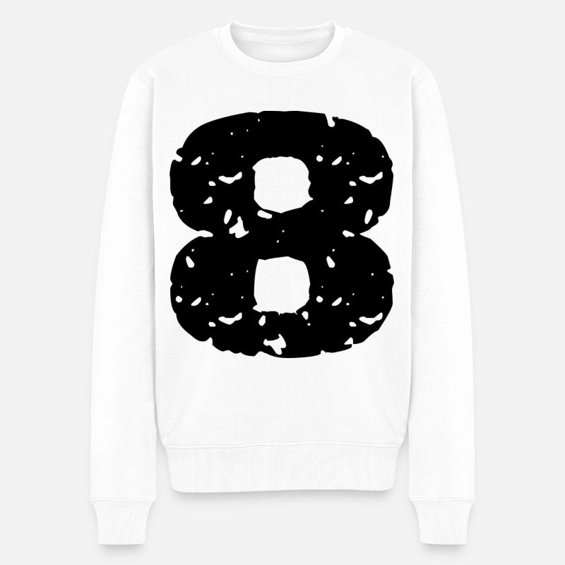 8 Maillot numéro - Pull Premium bio Homme - blanc
