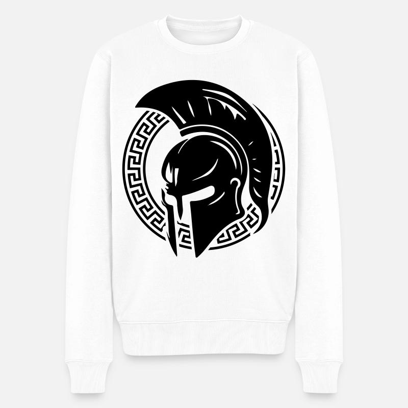 Casque Spartan Gladiator Sparta - Pull Premium bio Homme - blanc