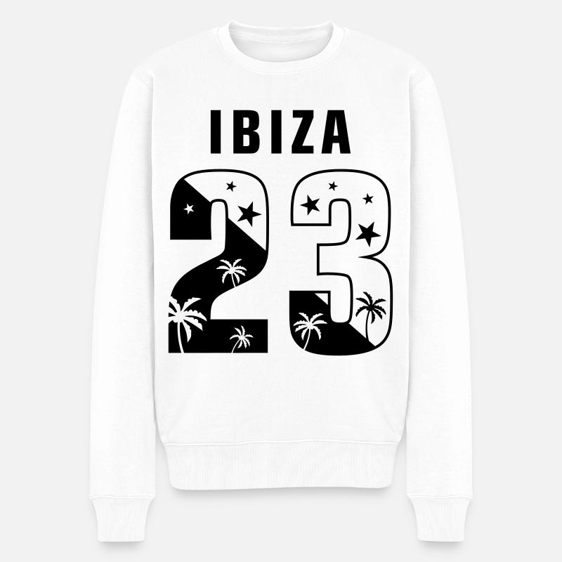 Ibiza 23 - Männer Premium Bio Pullover - Weiß
