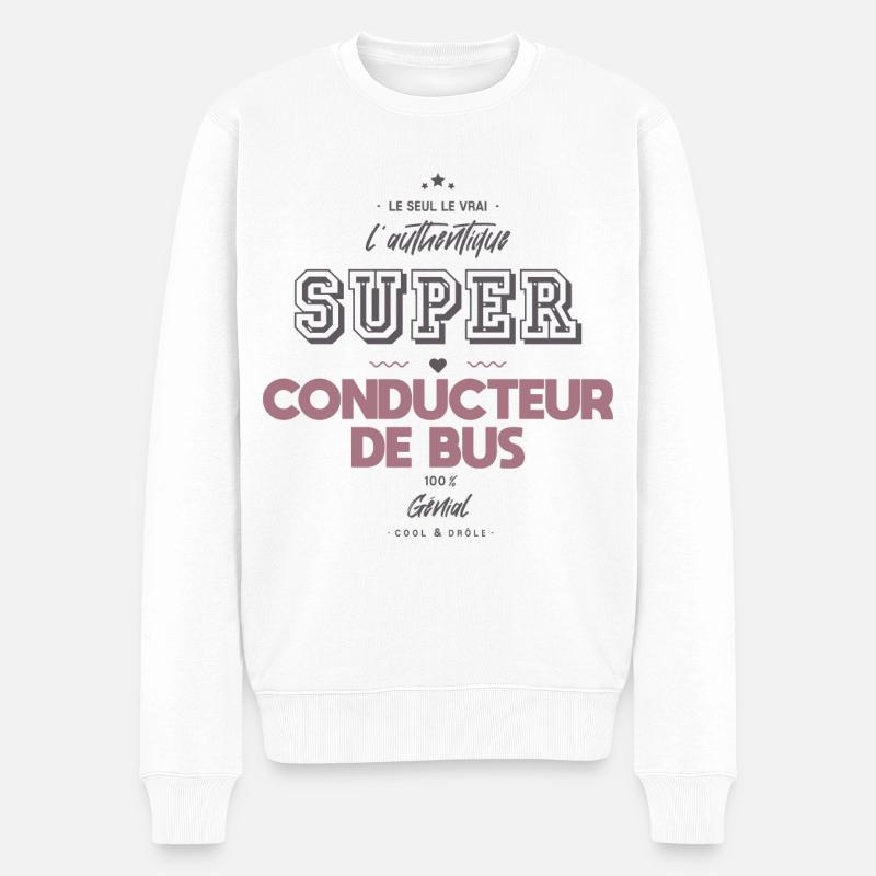 L authentique super conducteur de bus - Pull Premium bio Homme - blanc