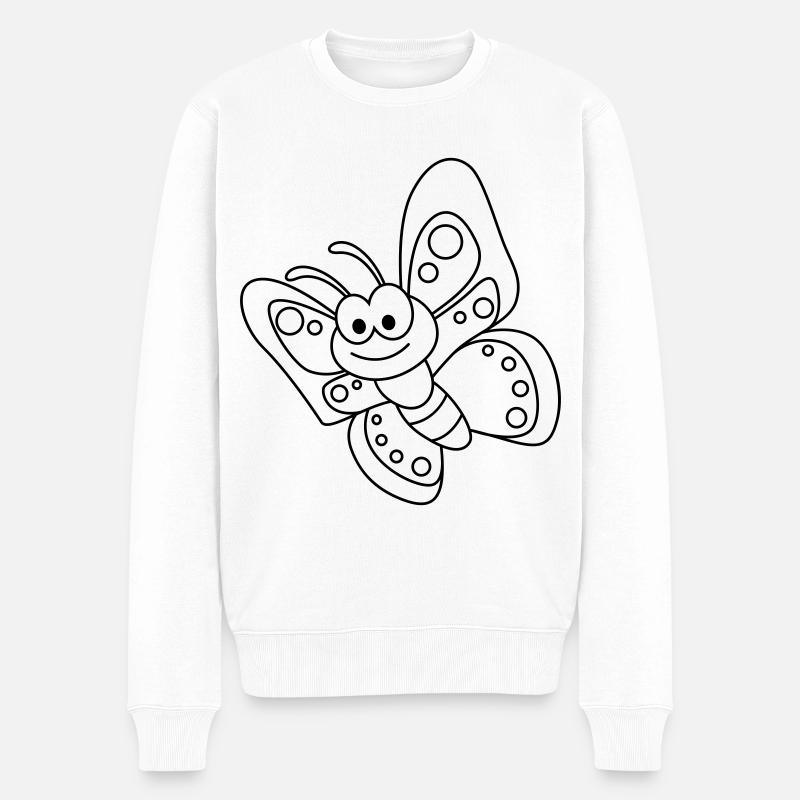 Butterfly Comic Animal - Pull Premium bio Homme - blanc