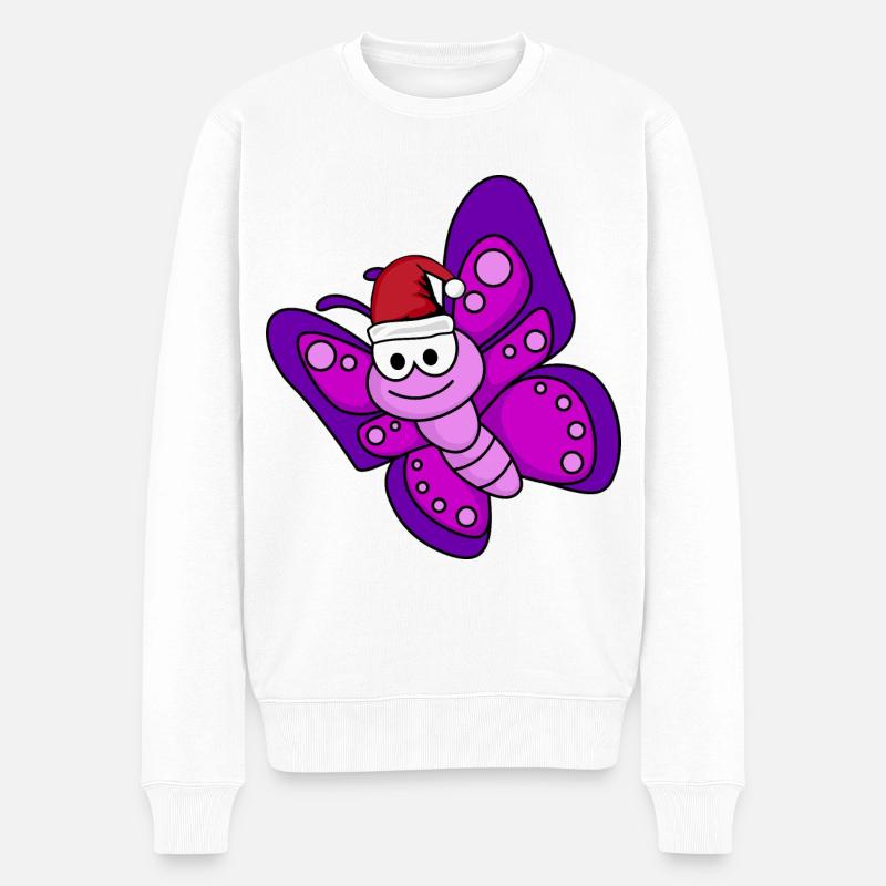 Butterfly Comic Christmas - Pull Premium bio Homme - blanc