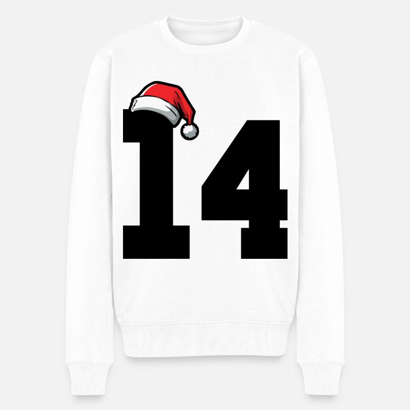 14 Zahl Weihnachten - Männer Premium Bio Pullover - Weiß