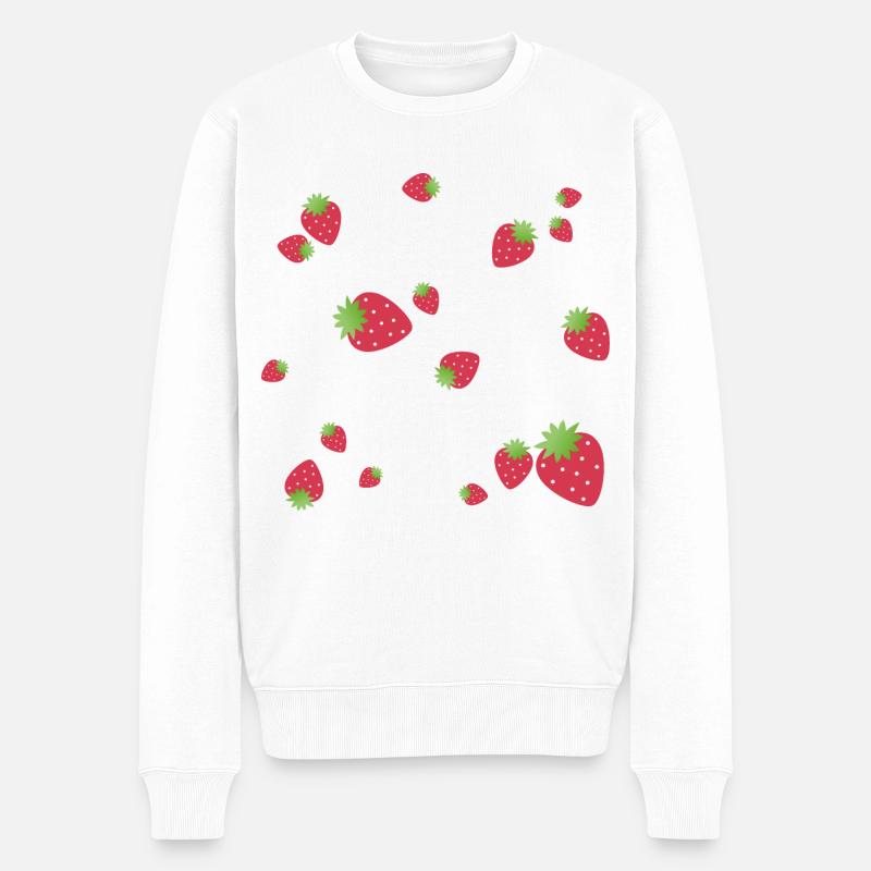 Fraises - Pull Premium bio Homme - blanc