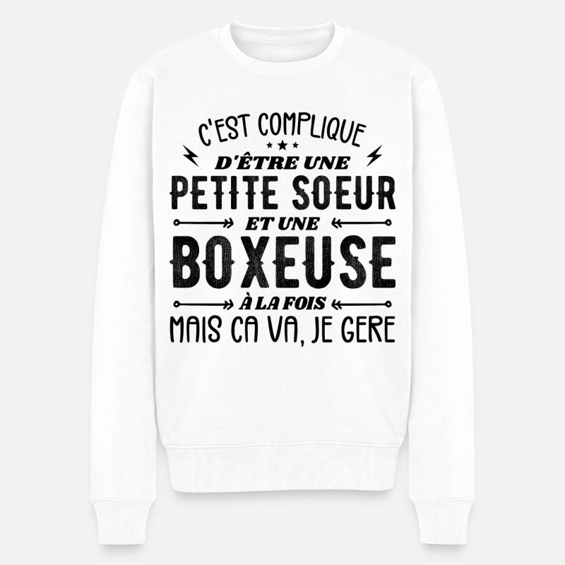 Petite Soeur et Une Boxeuse - Pull Premium bio Homme - blanc