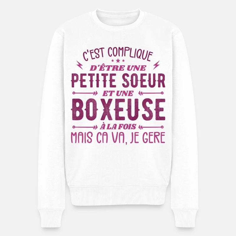 Petite Soeur et Une Boxeuse - Pull Premium bio Homme - blanc