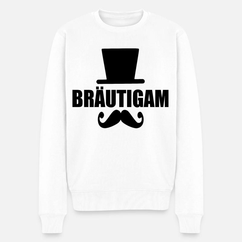 bräutigam - Männer Premium Bio Pullover - Weiß