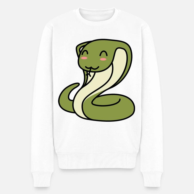 Serpent Cobra Comic Animal - Pull Premium bio Homme - blanc