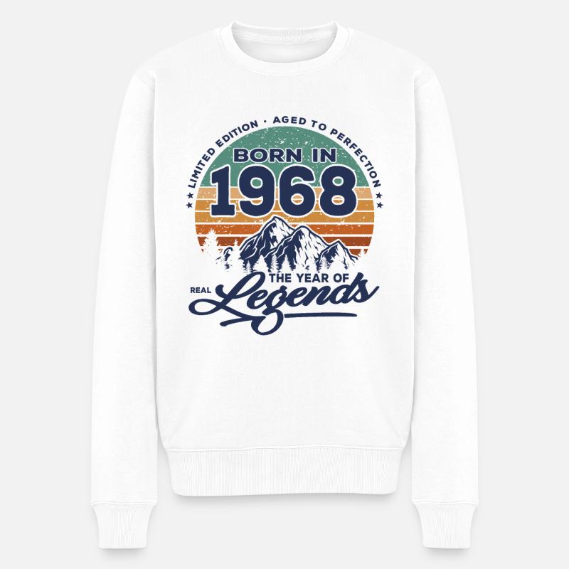 Legenden werden 1968 geboren - Männer Premium Bio Pullover - Weiß
