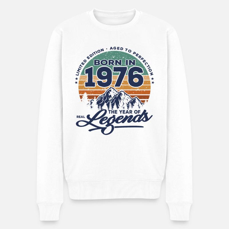 Legenden werden 1976 geboren - Männer Premium Bio Pullover - Weiß