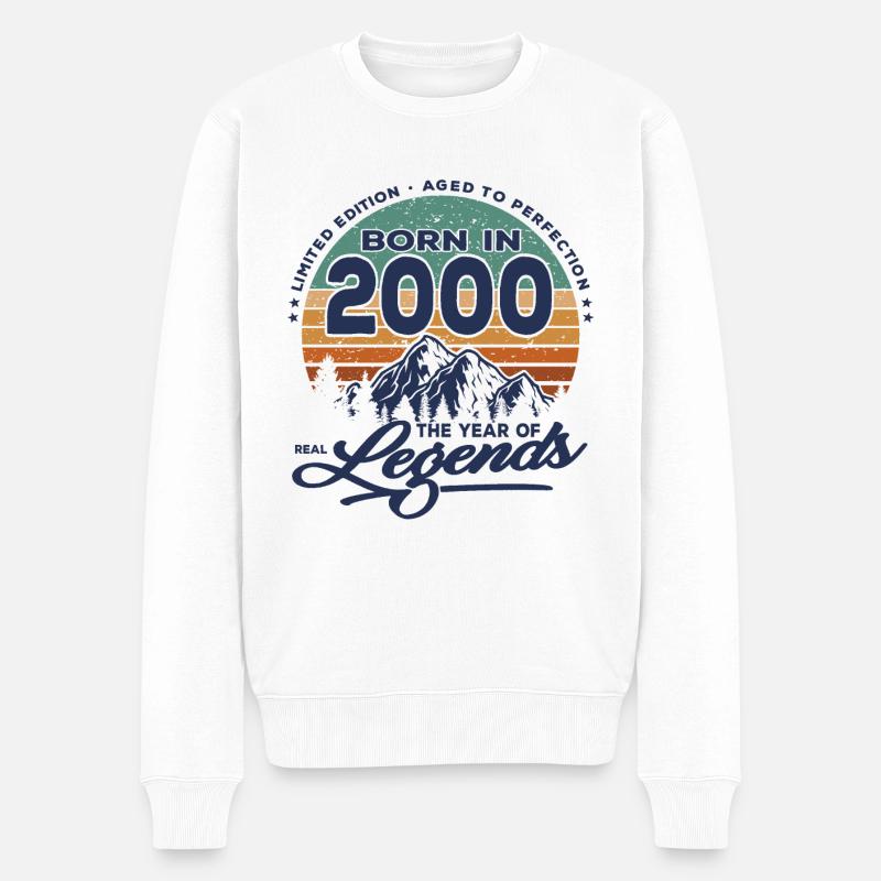 Legenden werden 2000 geboren - Männer Premium Bio Pullover - Weiß