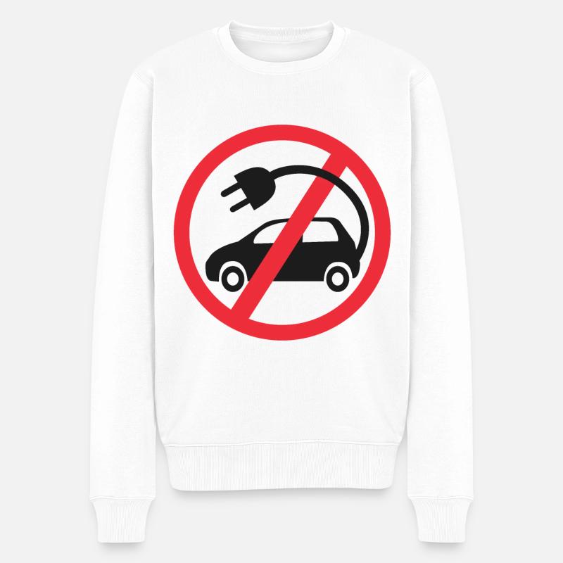 Voitures électriques Non merci - Pull Premium bio Homme - blanc