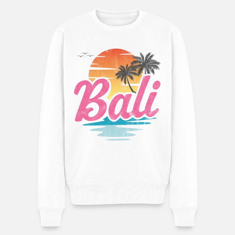 Plage de Bali - Pull Premium bio Homme - blanc