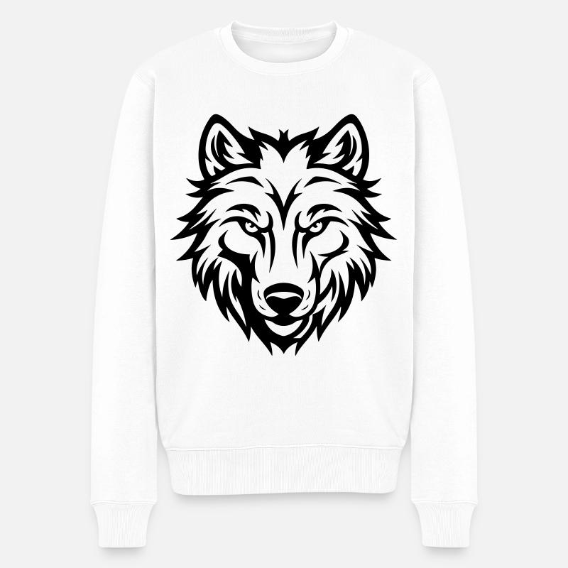 Tête de loup - Pull Premium bio Homme - blanc