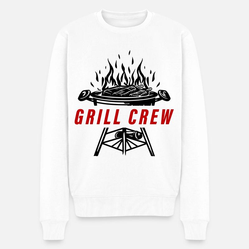 Grill Crew Grillen - Männer Premium Bio Pullover - Weiß