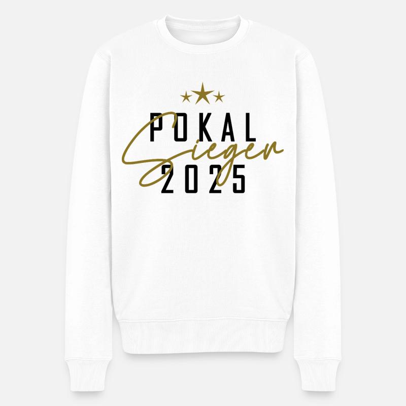 Pokalsieger 2025 - Männer Premium Bio Pullover - Weiß