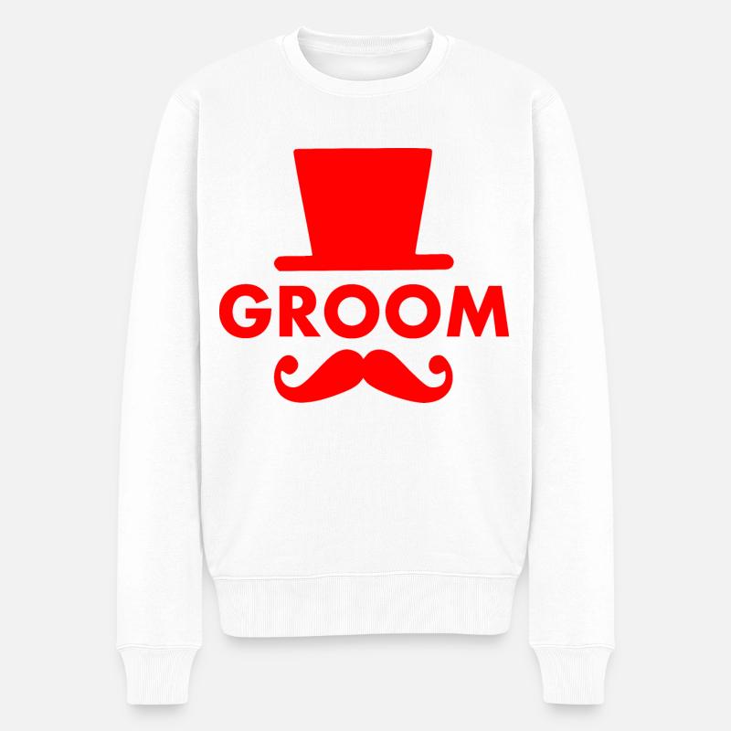 Groom - Männer Premium Bio Pullover - Weiß