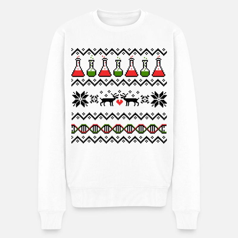 Science Christmas Sweater - Männer Premium Bio Pullover - Weiß