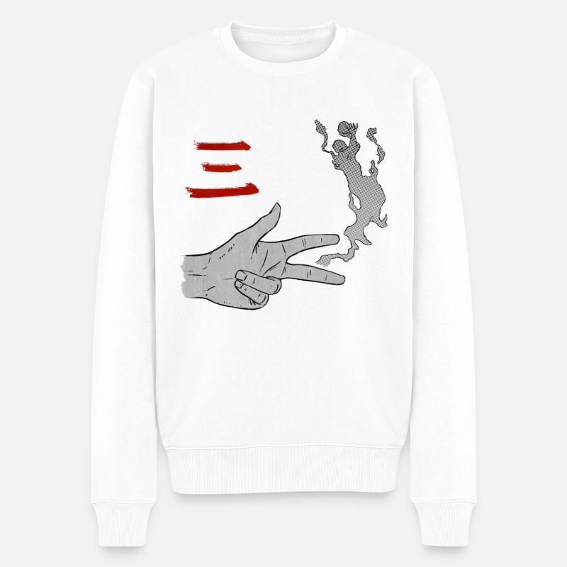 San - Männer Premium Bio Pullover - Weiß