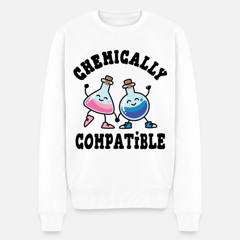 Chemisch kompatibel Chemie Glaskolben - Männer Premium Bio Pullover - Weiß