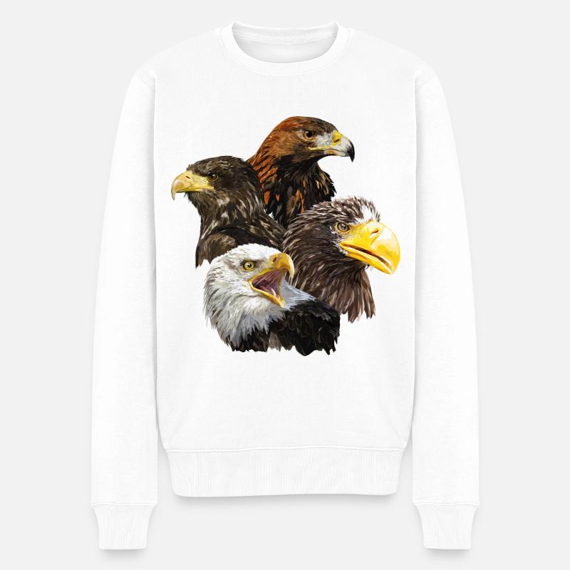 Pigargos und Adler - Männer Premium Bio Pullover - Weiß