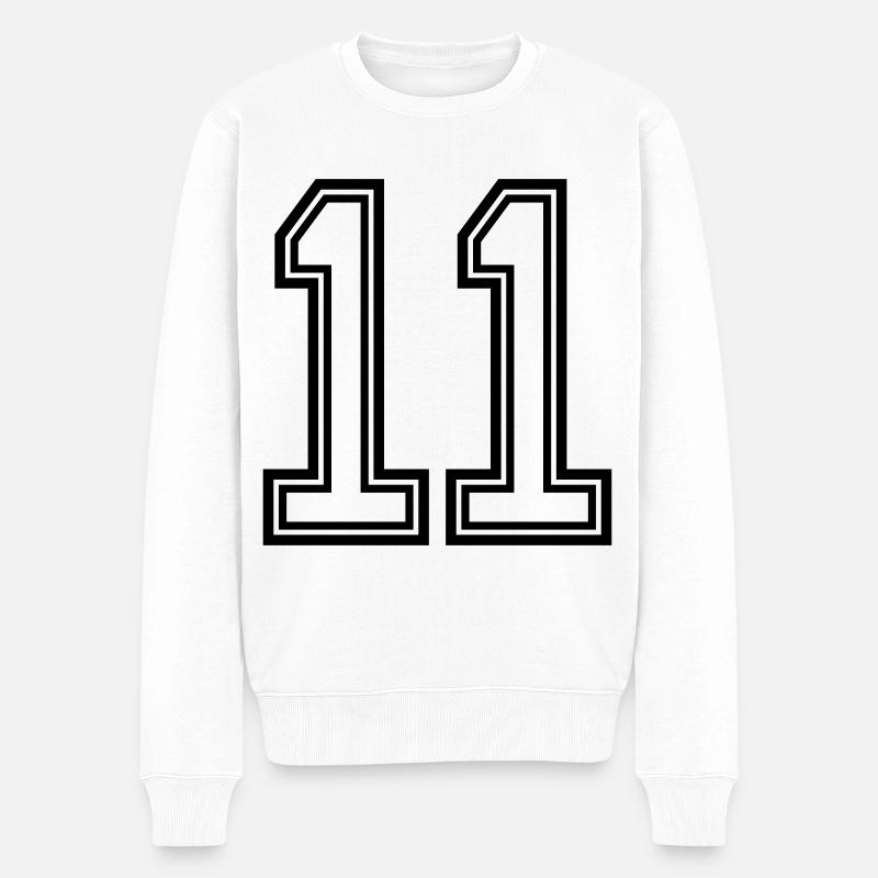 11 Zahl symbol - Männer Premium Bio Pullover - Weiß