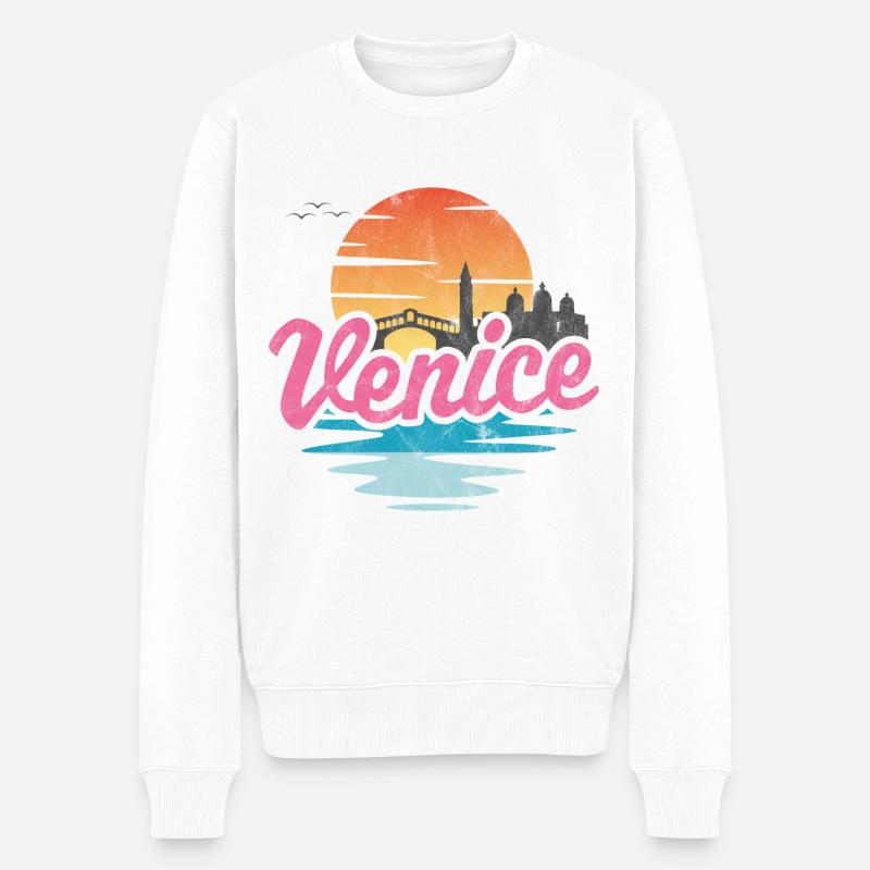 Venedig Stadt - Männer Premium Bio Pullover - Weiß