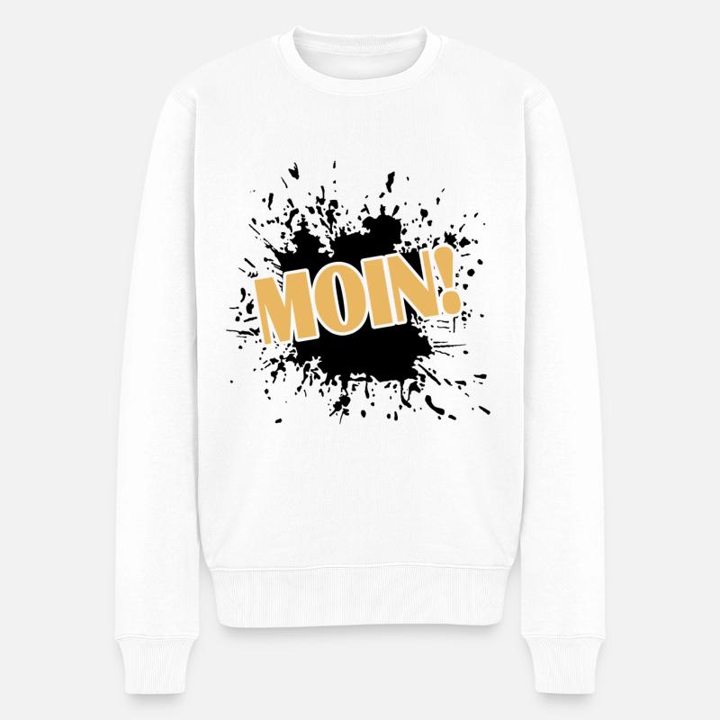Moin - Männer Premium Bio Pullover - Weiß