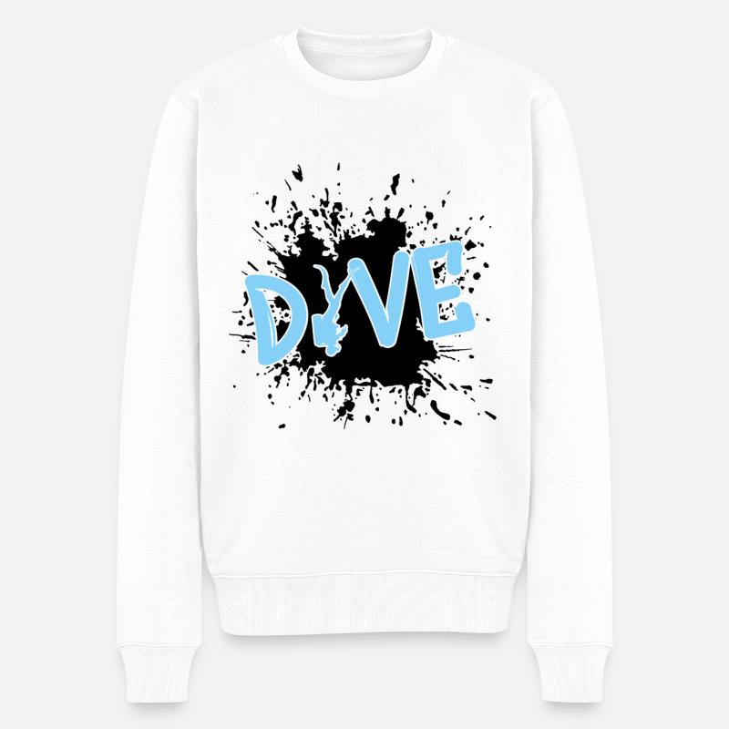 tauchen diving dive - Männer Premium Bio Pullover - Weiß