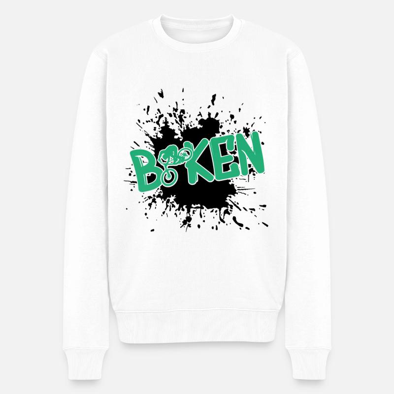 biken - Männer Premium Bio Pullover - Weiß