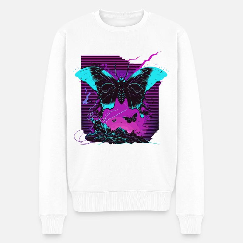 Lueur dans la nuit papillon - Pull Premium bio Homme - blanc