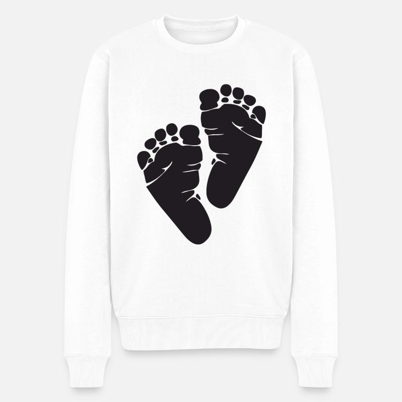 Baby-pied - grossesse maternité bébé - Pull Premium bio Homme - blanc