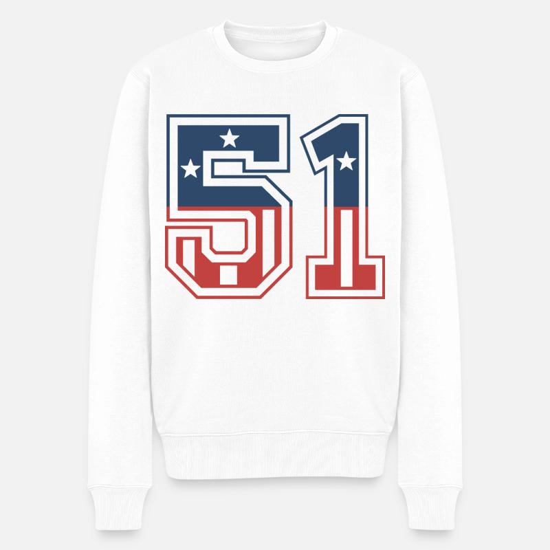 Numéro 51 États-Unis - Pull Premium bio Homme - blanc