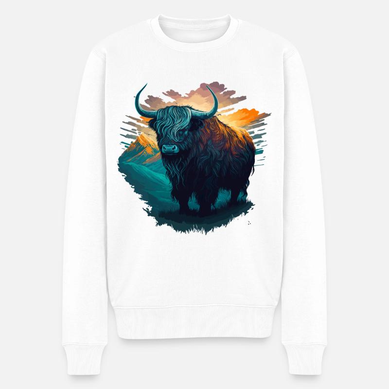 Yak Yak - Männer Premium Bio Pullover - Weiß