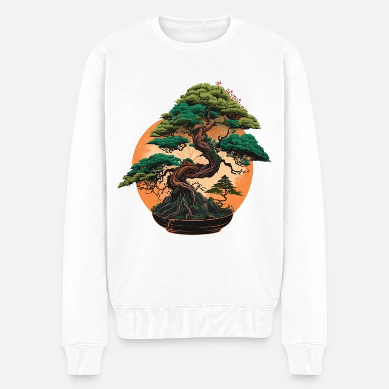 Bonsaï Forme étonnante - Pull Premium bio Homme - blanc