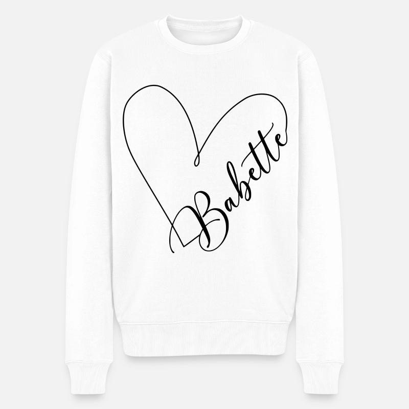 Babette Nom Coeur Ligne - Pull Premium bio Homme - blanc