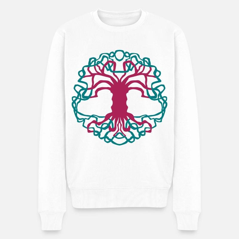 Lebensbaum,Keltisch,Esoterik,Geschenkidee, Symbol - Männer Premium Bio Pullover - Weiß