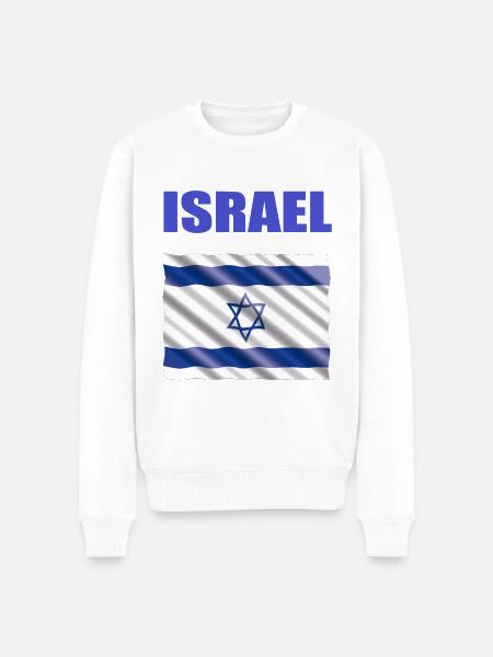 Israel - Männer Premium Bio Pullover - Weiß