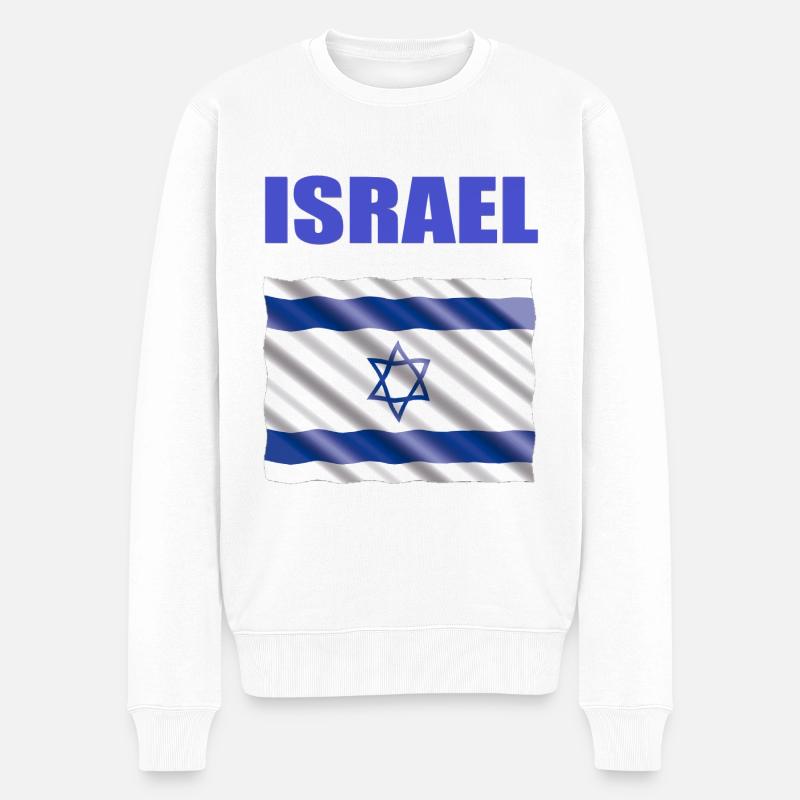 Israel - Männer Premium Bio Pullover - Weiß