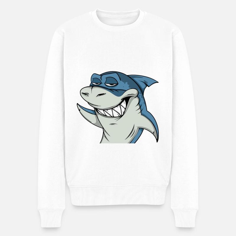 COOL SHARKS #1 - Pull Premium bio Homme - blanc
