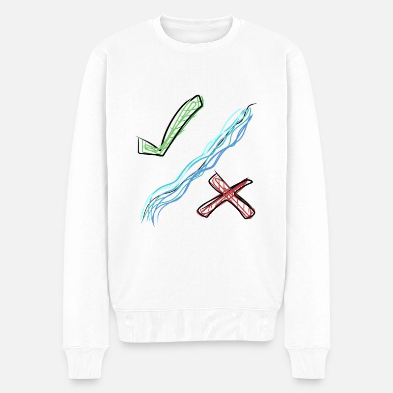 Richtig Falsch - Männer Premium Bio Pullover - Weiß