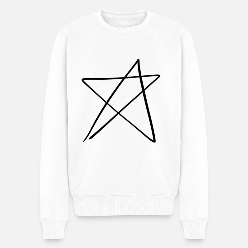 Stern Form - Männer Premium Bio Pullover - Weiß
