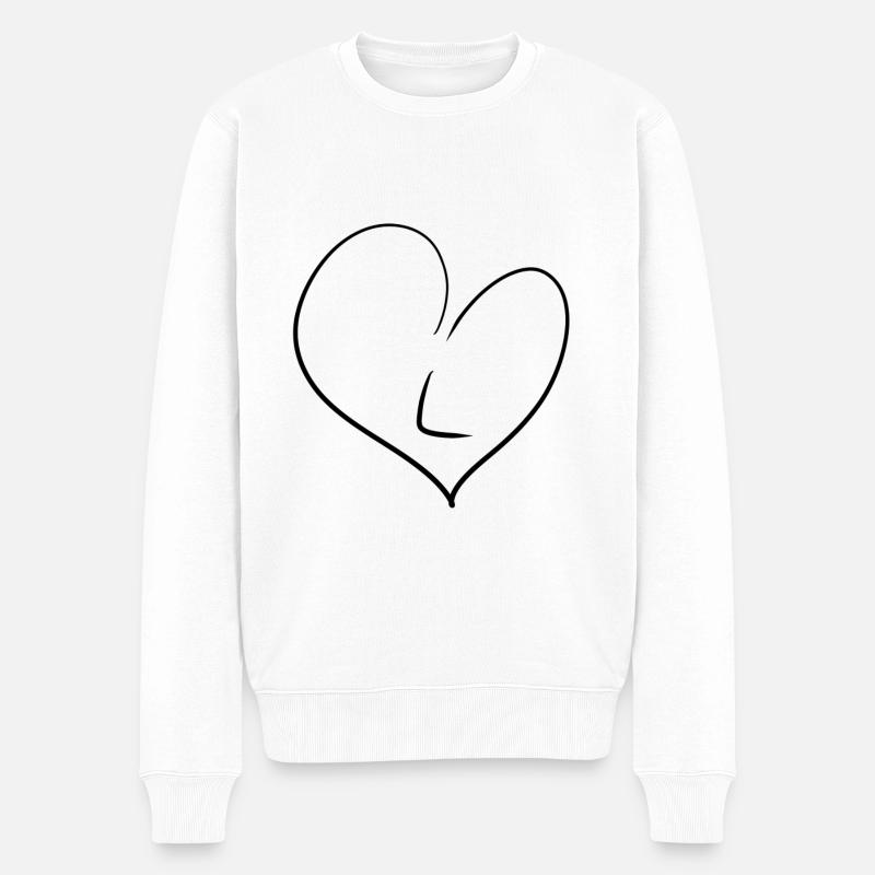 Lettre de cœur - Pull Premium bio Homme - blanc